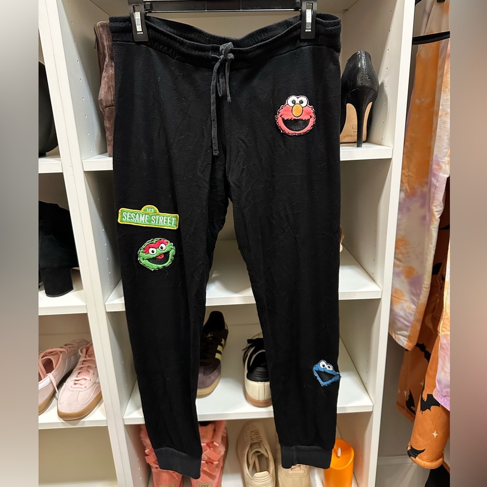 Lauren Moshi Black Sesame Street Track Pants